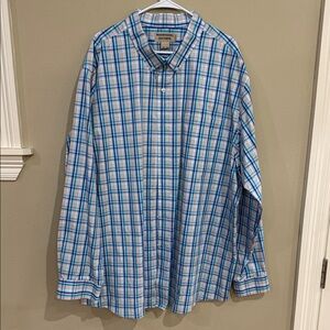 Duluth Trading Co Blue and White Checkered Shirt